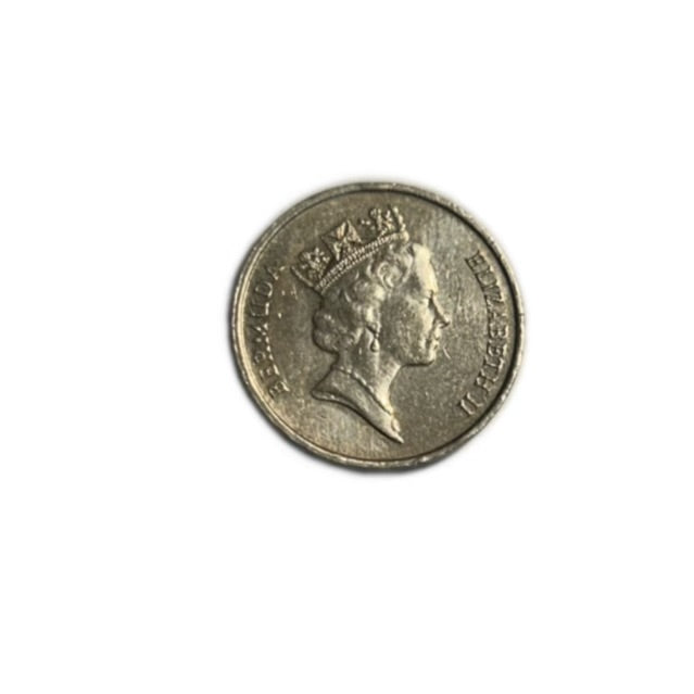 1986 Bermuda 5 Cent Fish Nickel Coin VF