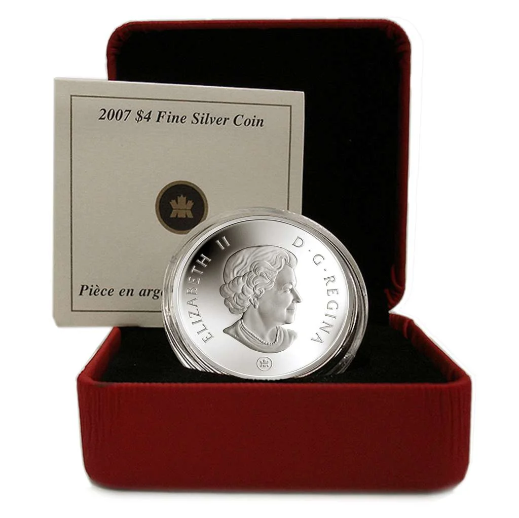 2007 Canada Proof Silver Dinosaur Collection Parasaurolophus $4 with RCM COA