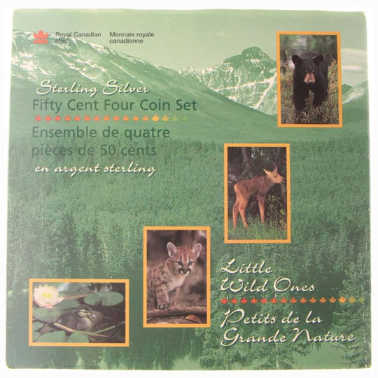 1996 Canada Little Wild Ones 4-Coin Sterling Silver 50c Proof Set RCM