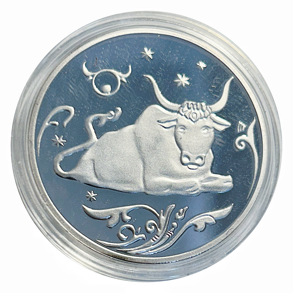 Lucky Craft Coin Taurus Zodiac Bull  Medal in Capsule