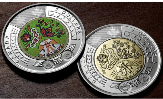 2023 Canada $2 National Indigenous Peoples Day Colorized & Plain Toonie Set!