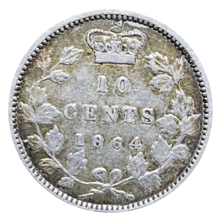 1864 New Brunswick 10 Cent Silver Coin VG
