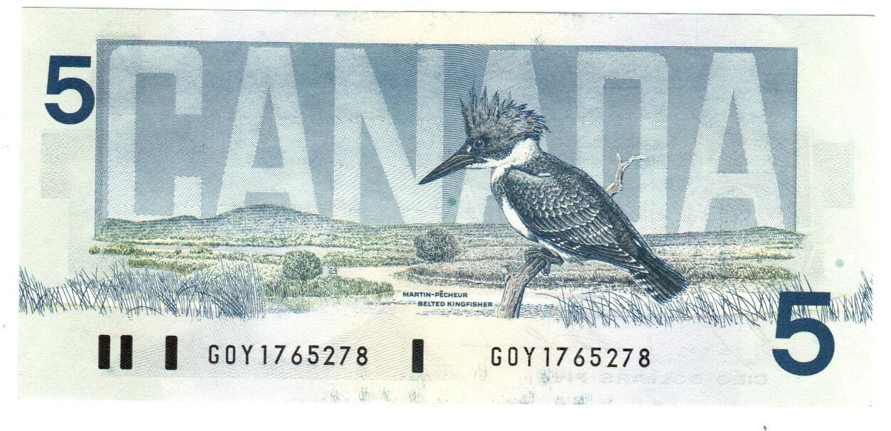 1986 Canada $5 Banknote Lot of 10 Bird Notes UNC