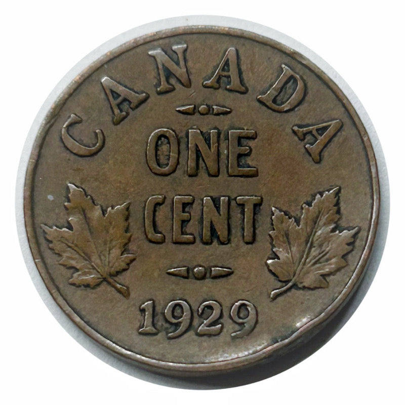 Kanada 1 Cent 1929 George V Canadian Penny Kupfermünze kleiner Cent