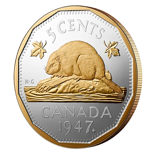 2023 Canada Silver 5 Cents Beaver - 1947 Maple Leaf Mark 2.015oz