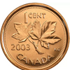 2003 p Canada One Cent Copper Penny Crowned BU