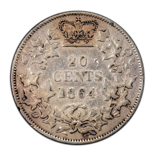 1864 New Brunswick 20 Cent Silver Coin VG