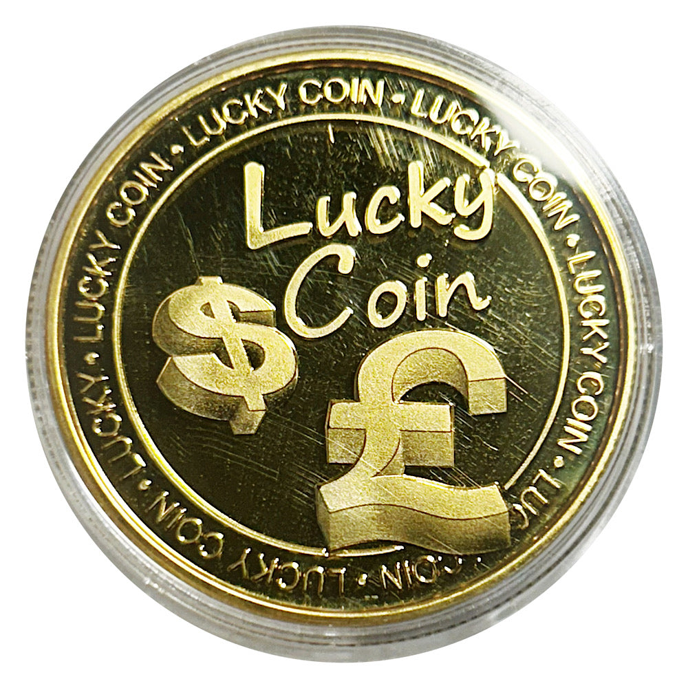 Lucky Coin Dollar & Pound Symbol in Plastic Capsule