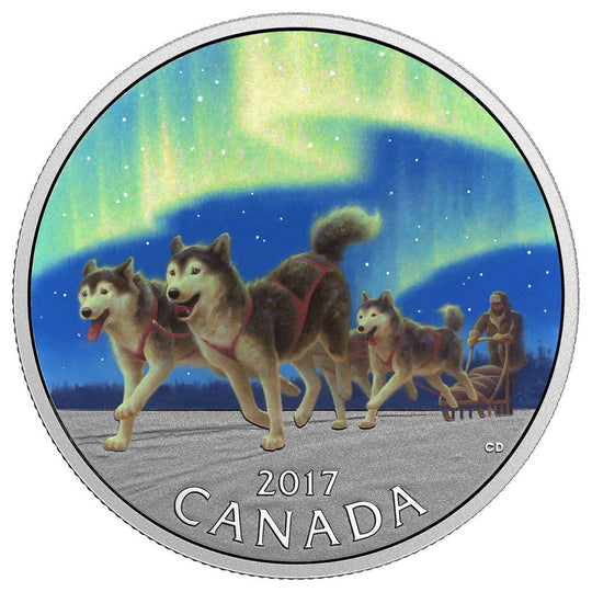 2017 Canada $10 Dog Sledding Under the Northern Lights