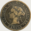 1881 H Queen Victoria large one cent Penny Coin VG