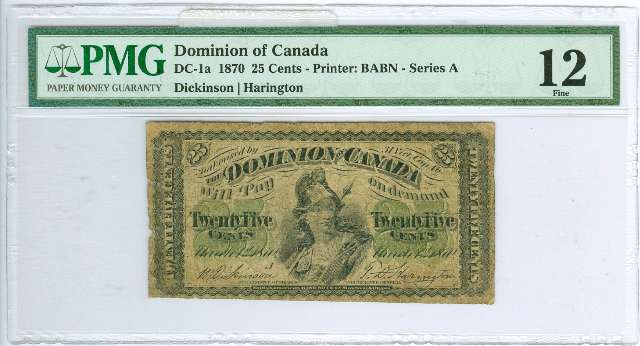 1870 Canada 25 Cents Note