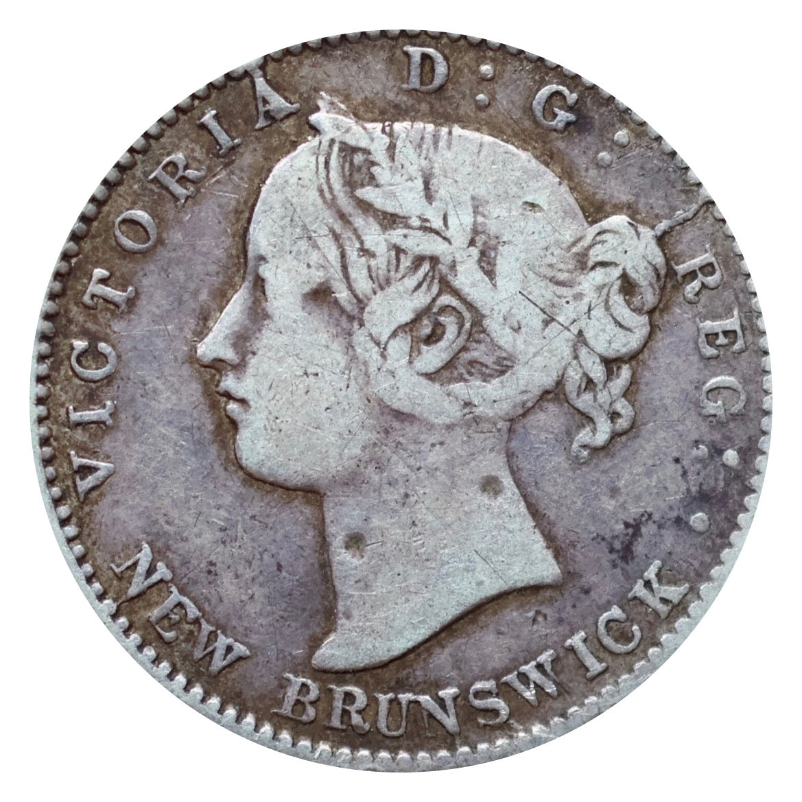 1862 New Brunswick 10 Cents  Silver Victoria Coin VF