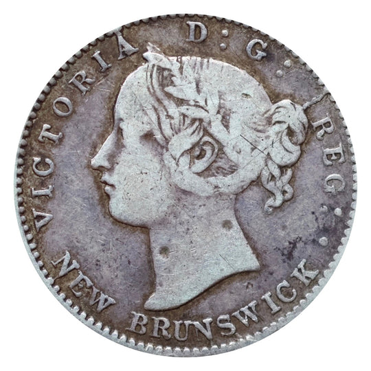 1862 New Brunswick 10 Cents  Silver Victoria Coin VF