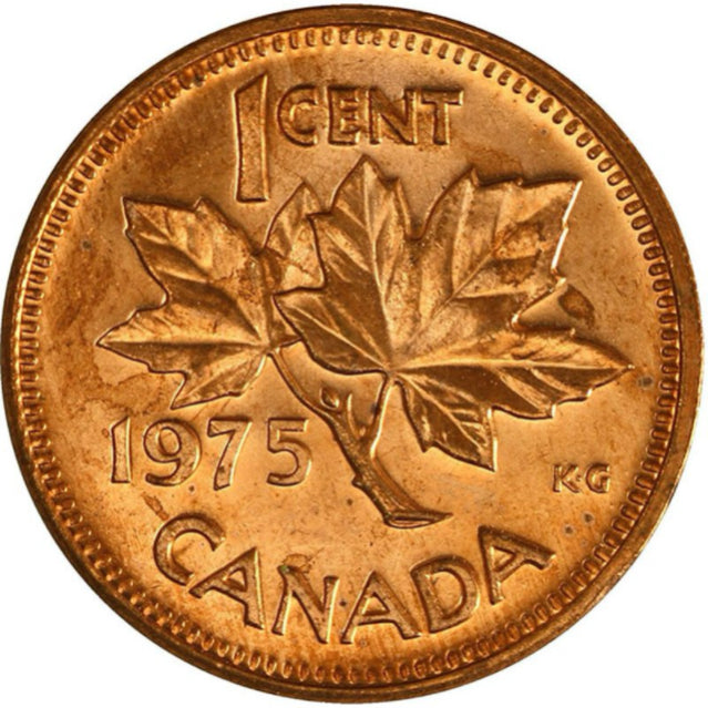 1975  Canada One Cent  Copper Penny  BU