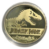 Lucky Copper Coin Jurassic Park T-Rex Fossil in Plastic Capsule