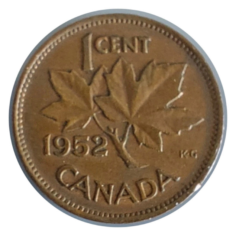 1952 Canada One Cent Copper Penny VF