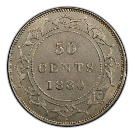 1880 Canada Silver 50 cents Newfoundland (Victoria) Coin VG