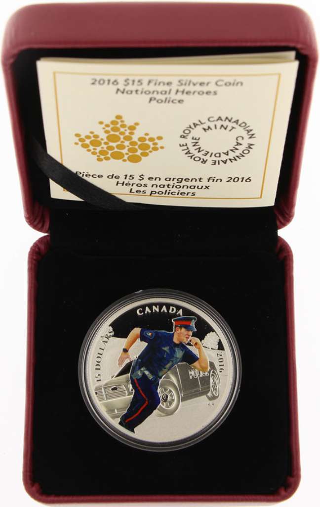 2016 Canada $15 National Heroes Police .9999 Fine Silver Coin