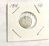 1916 Canada Silver Small 5 Cent Coin VF