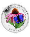 2013 Canada Silver  $20 Purple Coneflower and Blue Butterfly - Garden Flora and Fauna 1oz