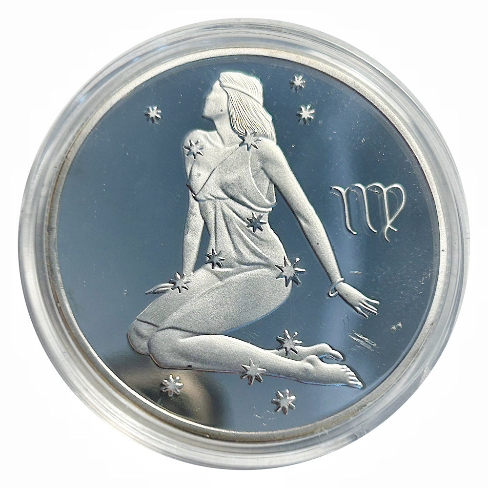 Lucky Craft Coin Virgo Zodiac Goddess Medal in Capsule
