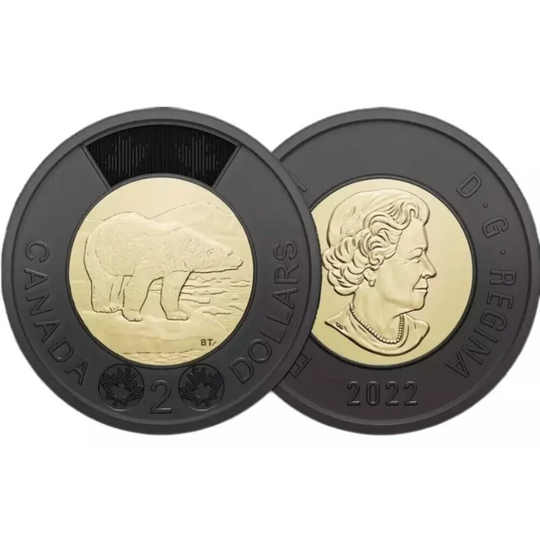 2022 Canada Black Ring Toonie - In Memory of QEII  BU
