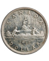 1947 Canada Blunt 7 $1 Silver Dollar Coin VF