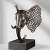 Luxury Abstract Elephant Head Sculpture – Modern Bronze Finish Decorative Statue