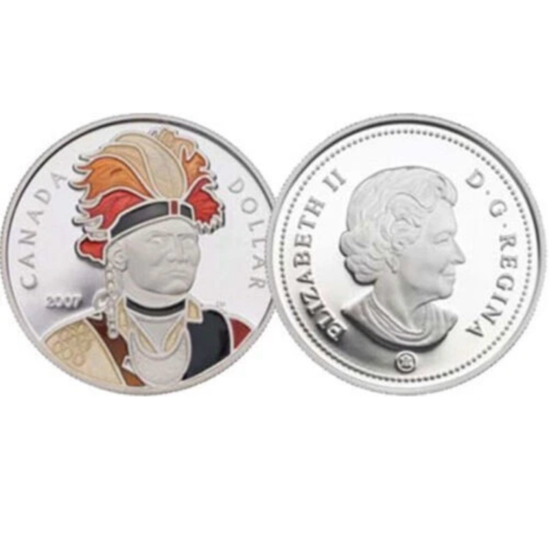 2007 Canada Silver  $1 Thayendanegea Enameled Silver Coin