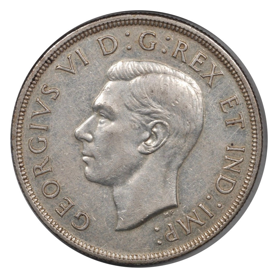 1947 Canadian Silver Dollar Coin Maple Leaf VF