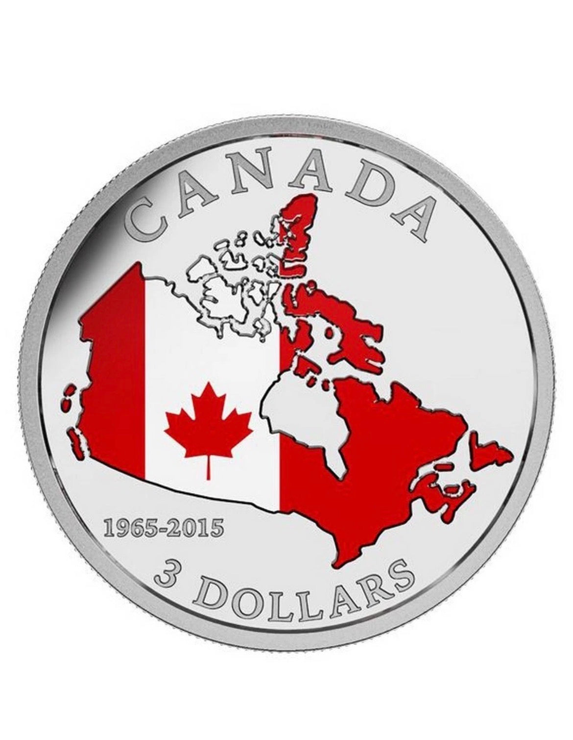 2015 Canada $3 Canadian Flag 50th Anniversary .9999 Silver Proof Coin