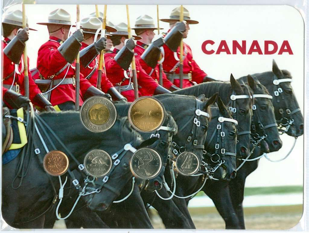 2010 Canada Base Metal Card RCMP Collector Card to hold Standard 6 coins