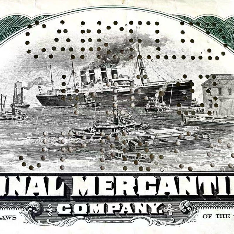 1923 Original International Mercantile Marine Stock Certificate  / Titanic Ocean Liner Collectible Vintage Maritime Document