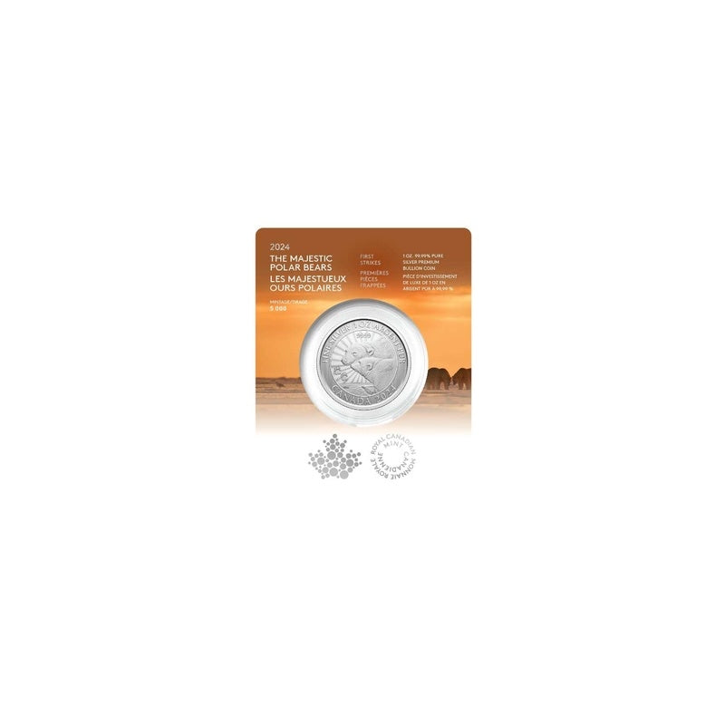 2024 Canada $5 Majestic Polar Bears First Strikes 1 oz .9999 Silver Coin