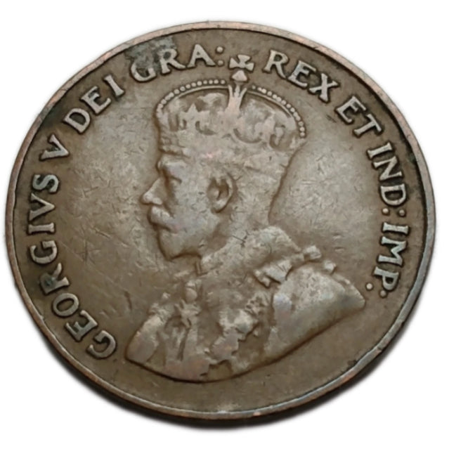 1932 Canada One Cent  Penny Coin Circulated VG