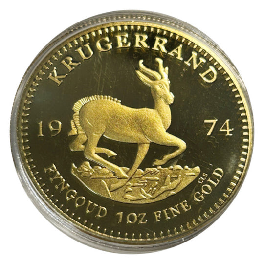 Lucky Copper Coin Krugerrand Style Antelope  in Plastic Capsule