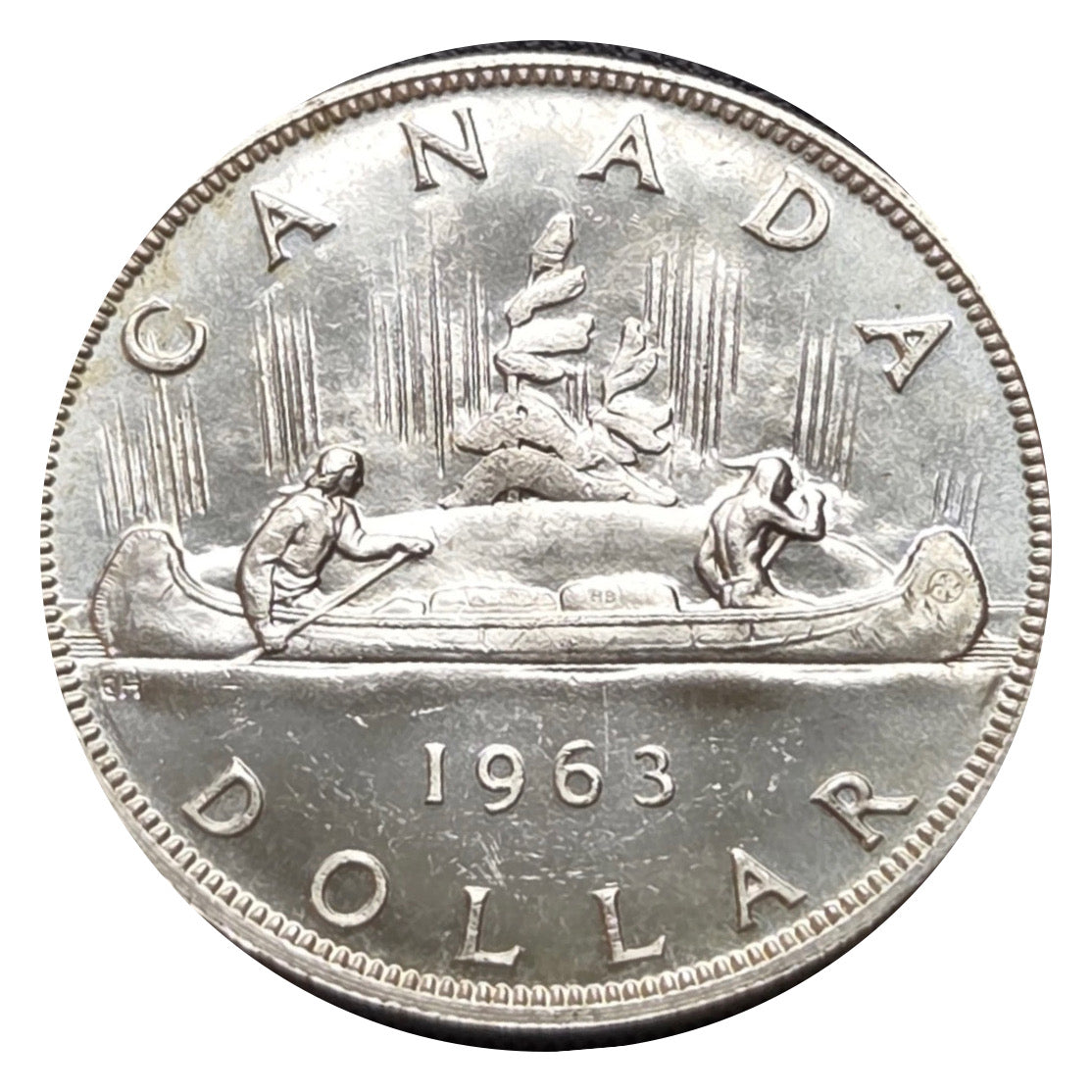 1963 Canadian Silver Dollar Coin  MS60