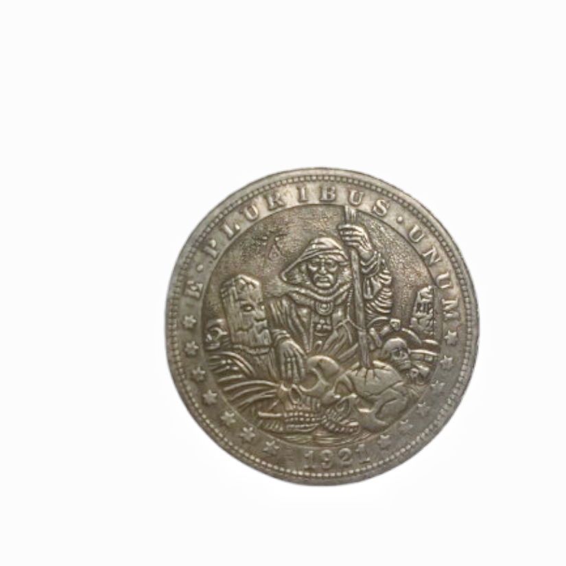 Copper Craft  Coin “Grim Reaper Monk 1921  “40mm Hobo Nickel Big Coin