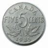 Pièce canadienne de 5 cents en nickel castor de 1935 (circulée) VG