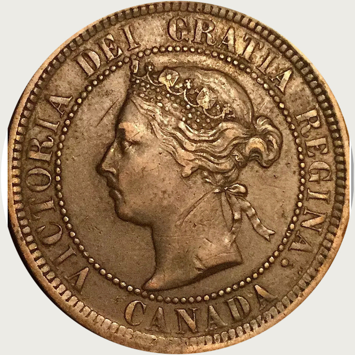 1884 Canada Large One Cent Penny  Coin VG