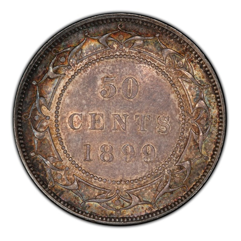 1899 Canada Silver 50 cents Newfoundland (Victoria) Coin VG Narrow 99