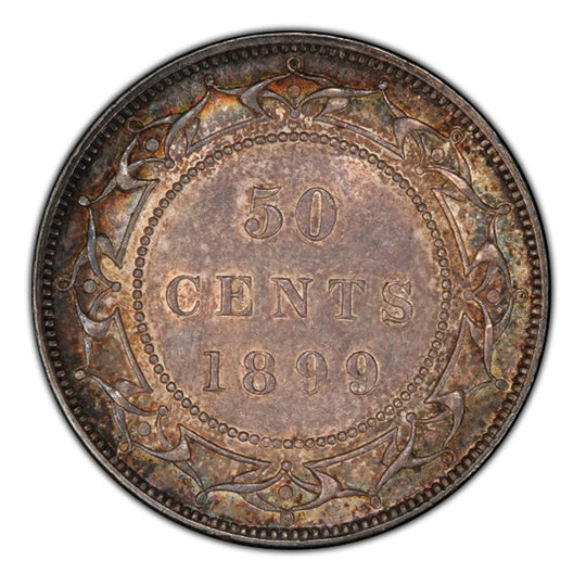 1899 Canada Silver 50 cents Newfoundland (Victoria) Coin VG Narrow 99