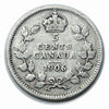 1906 Canadian Silver 5 Cents Edward VII Coin VG