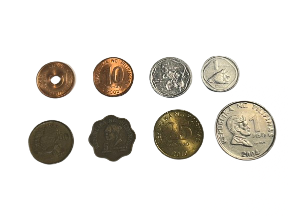 Philippines 8 Coins Lot 1 Piso, 25 10 5 1 Sentimo Mixed Dates Collectible Set