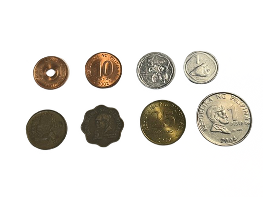 Philippines 8 Coins Lot 1 Piso, 25 10 5 1 Sentimo Mixed Dates Collectible Set