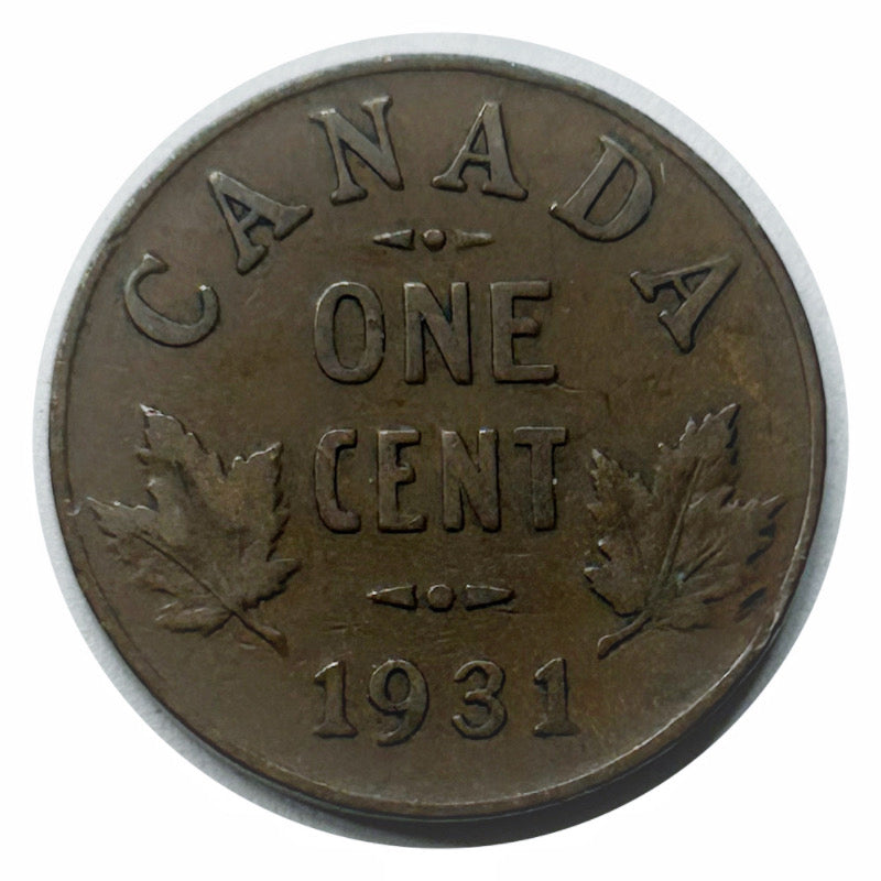 Kanada 1 Cent 1931 George V Kanadische Penny-Münze, kleiner Cent, hohe Qualität