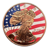 American Liberty Flag 1 oz. Pure Copper Colourized Bullion Round!!