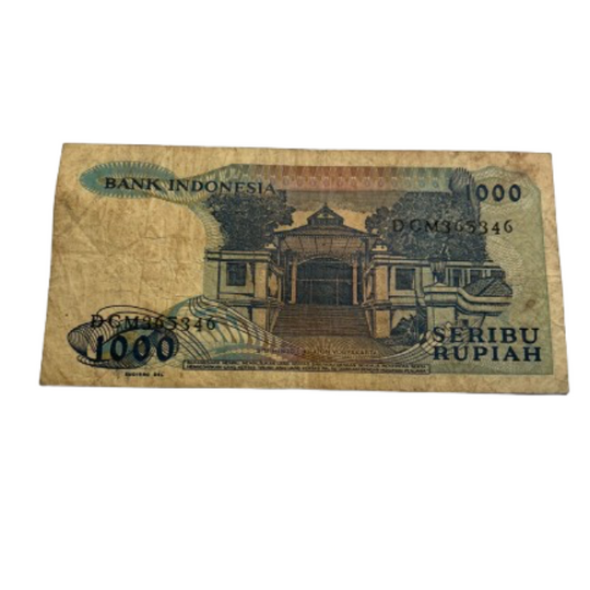 1987 Indonesia 1000 Rupiah Banknote VG Condition