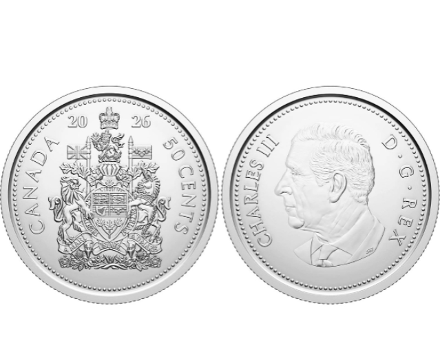 2026 Canada King Charles III Uncirculated 50 Cent Coat of Arms Half Dollar Coin