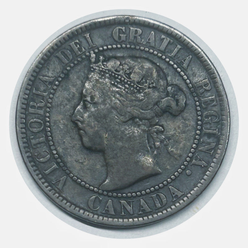 1901 Canada  Victoria Queen Large Penny Coin VG